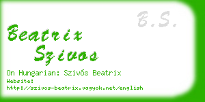 beatrix szivos business card